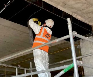 Structural engineers performing building health assessment and structural rehabilitation services