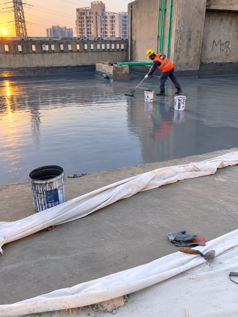 AIPL Joy Central terrace waterproofing work