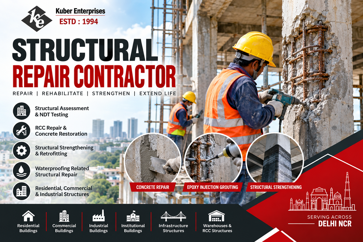 Structural Repair Contractor in Delhi NCR – Kuber Enterprises SRLX Division
